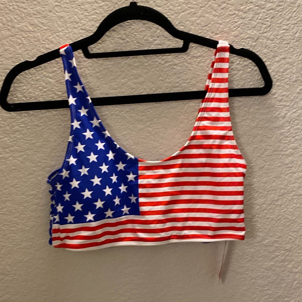 Brand New American Flag swim suit top
